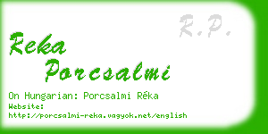 reka porcsalmi business card